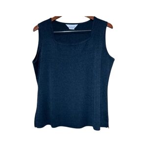Exclusively Misook Black Heathered Sleeveless knit top Size XL